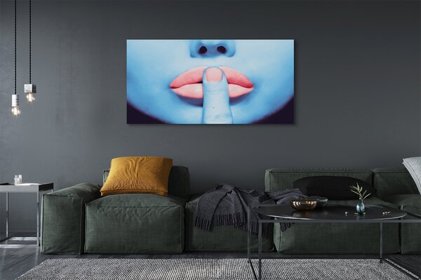 Tablouri canvas buze neon femeie