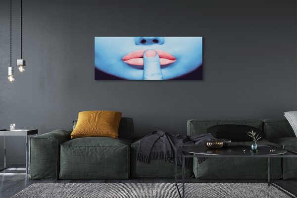 Tablouri canvas buze neon femeie