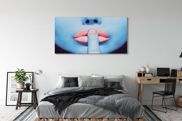 Tablouri canvas buze neon femeie