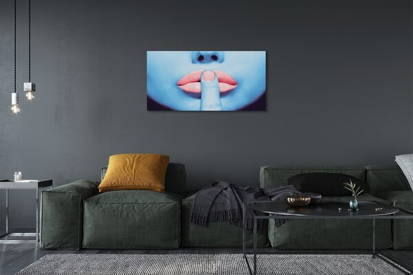 Tablouri canvas buze neon femeie