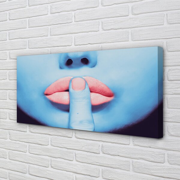 Tablouri canvas buze neon femeie