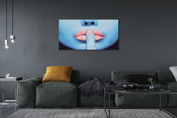 Tablouri canvas buze neon femeie