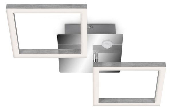 Telefunken Frame plafonieră LED cu senzor crom/alu 47x23 cm, Metalic, Camera de zi / sufragerie, Metal, Modern, Plafon cu flacără multiplă