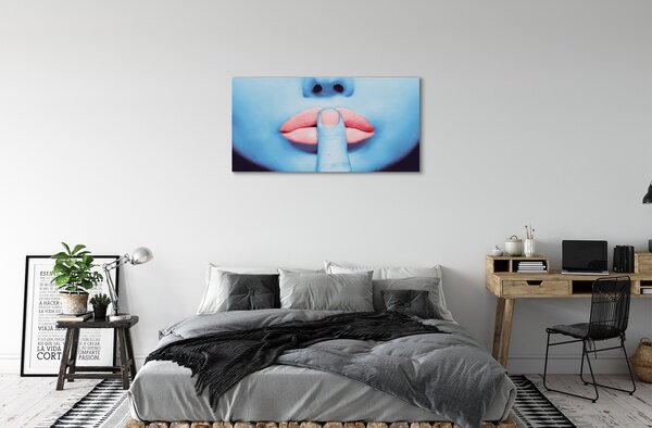 Tablouri canvas buze neon femeie