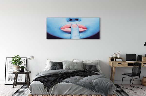 Tablouri canvas buze neon femeie