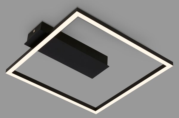 Briloner Plafonieră LED 3771 formă de ramă, negru, Negru, Camera de zi / sufragerie, Metal, Modern