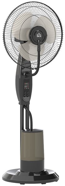 HOMCOM Ventilator cu Nebulizator și Rezervor 3,2L, 3 Moduri și 3 Viteze, Ventilator cu Oscilație 70°, Înclinare 10°, Temporizator 7,5h, Telecomandă, 75W, 120cm | Aosom Romania