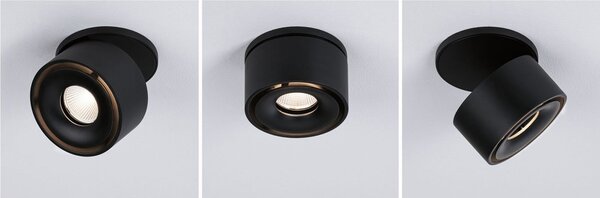 Paulmann Spircle lampă LED încastrată negru mat, Negru, Camera de zi / sufragerie, Metal, Modern, Corpuri de iluminat încastrate rotunde