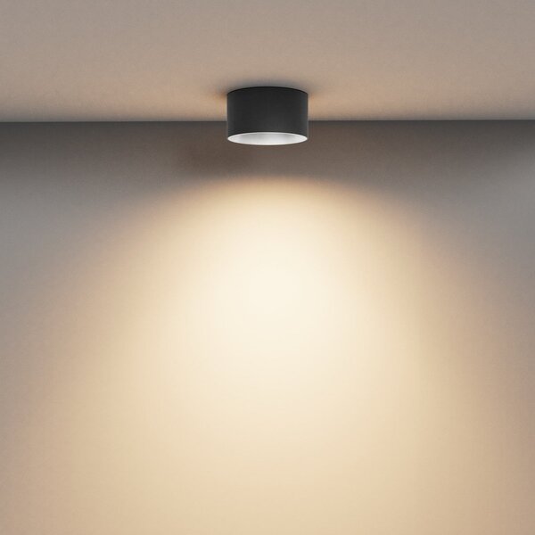 Maytoni LED downlight Vega, negru, Ø 14 cm, 15W, aluminiu, Negru, Camera de zi / sufragerie, Aluminiu