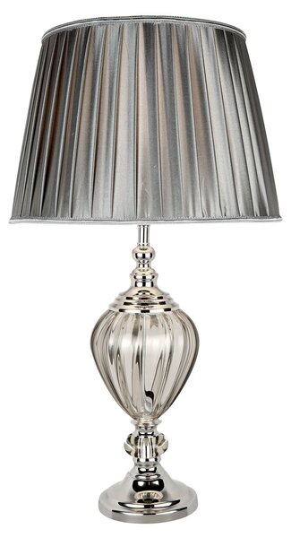 Searchlight Lampă de masă Greyson cu abajur textil pe gri, Gri, Camera de zi / sufragerie, Țesătură / Textil, Modern