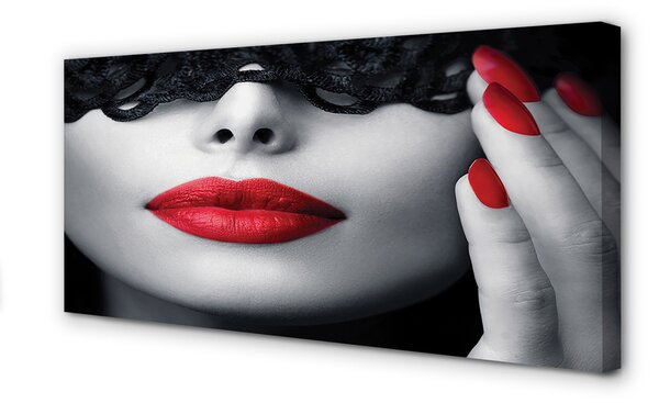 Tablouri canvas buzele rosii femeie