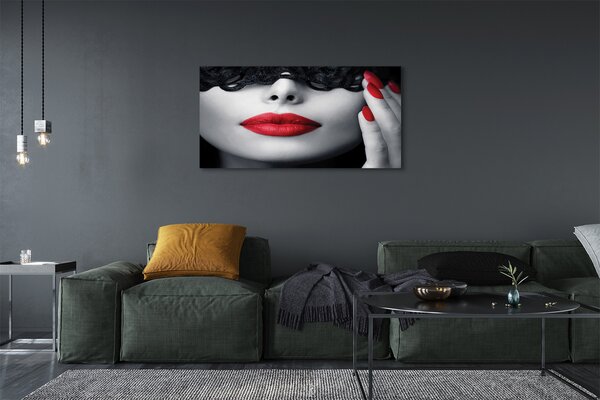Tablouri canvas buzele rosii femeie