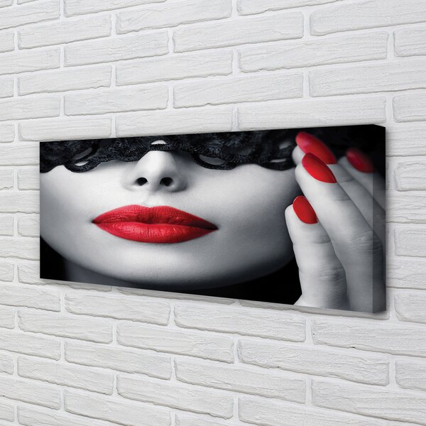 Tablouri canvas buzele rosii femeie