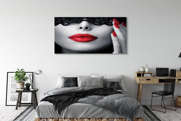 Tablouri canvas buzele rosii femeie