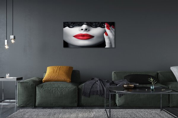 Tablouri canvas buzele rosii femeie