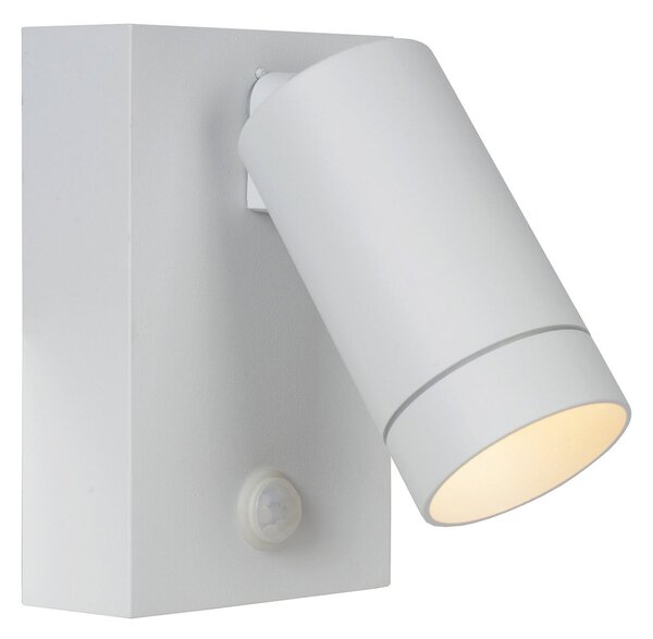Lucide Spot de perete pentru exterior Taylor Sensor, 1 bec alb, reglabil, Alb, Metal, Modern