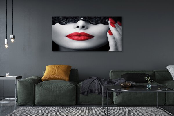 Tablouri canvas buzele rosii femeie