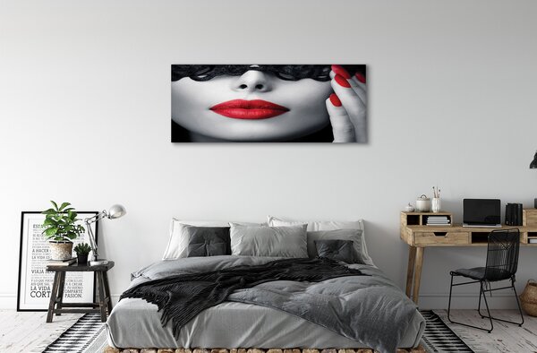 Tablouri canvas buzele rosii femeie