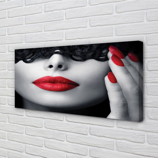 Tablouri canvas buzele rosii femeie