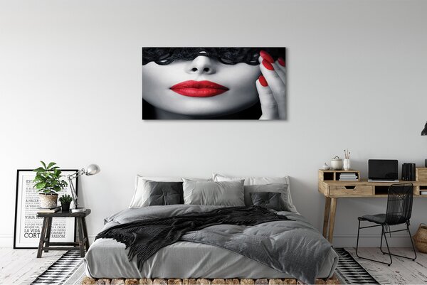 Tablouri canvas buzele rosii femeie