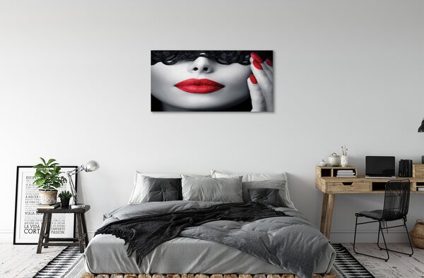 Tablouri canvas buzele rosii femeie