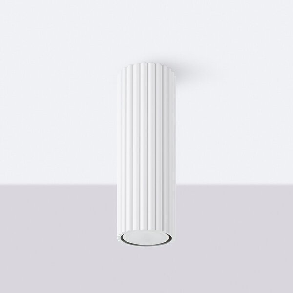 SOLLUX LIGHTING Plafonieră Carbon, alb, înălțime 20 cm, aluminiu, reglabil, Alb, Camera de zi / sufragerie, Aluminiu, Modern