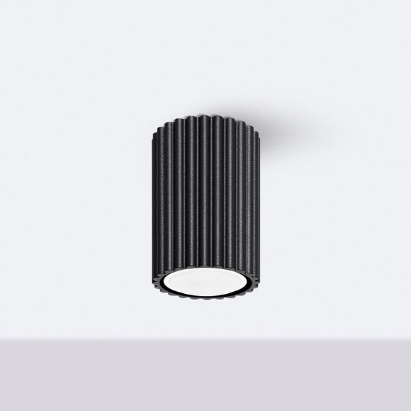 SOLLUX LIGHTING Plafonieră Carbon, negru, înălțime 10 cm, aluminiu, reglabil, Negru, Camera de zi / sufragerie, Aluminiu, Modern