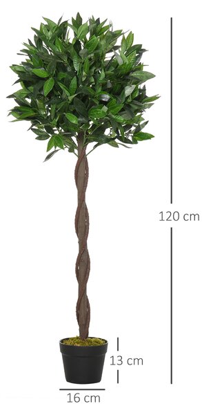Outsunny set 2 plante artificiale,Ф16x120 cm fiecare, verzi | Aosom Romania