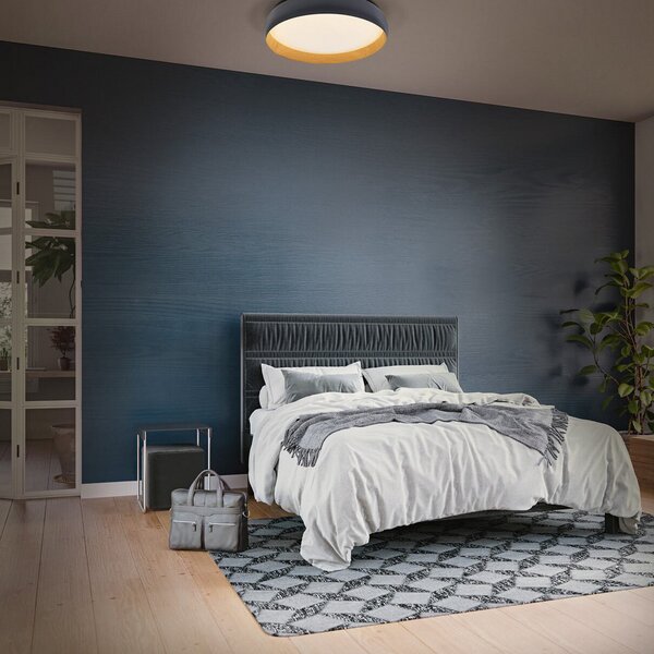 LEDVANCE Plafonieră LED Orbis Livia Ø 30 cm, gri, metal, reglabil, Negru, Camera de zi / sufragerie, Metal