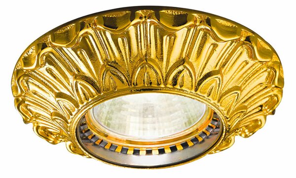 KOLARZ Kolarz spot de plafon Milady, Ø 10 cm, placat cu aur 24 carate, reglabil, Auriu / Alamă, Camera de zi / sufragerie, Metal, Antichitate