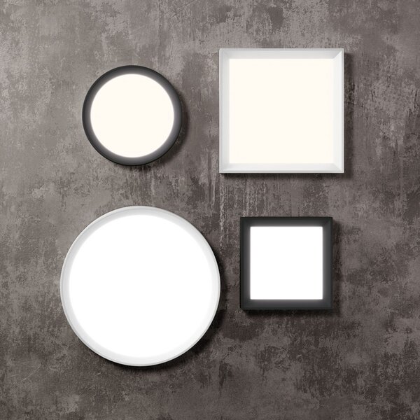 Linea Light Plafonieră LED Tara R, Ø 31,4 cm, negru, aluminiu, 3.000 K, Negru, Camera de zi / sufragerie, Aluminiu