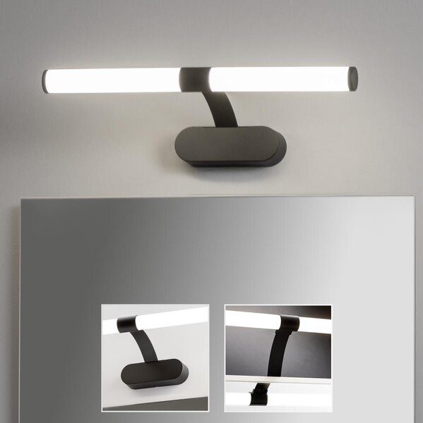 Brilagi - Lampă LED pentru oglindă de baie TUBEO, 6 W, 230 V, 40 cm, IP44, negru