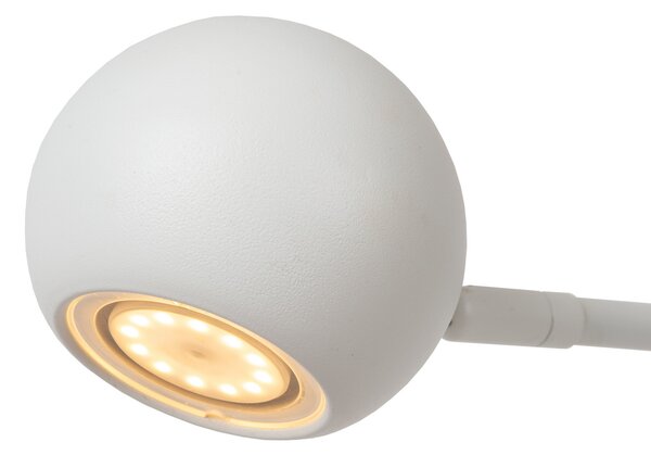 Lucide Comet Lampadar LED, alb, 3 trepte de intensitate, înălțime 138 cm, reglabil, Alb, Camera de zi / sufragerie, Metal, Modern