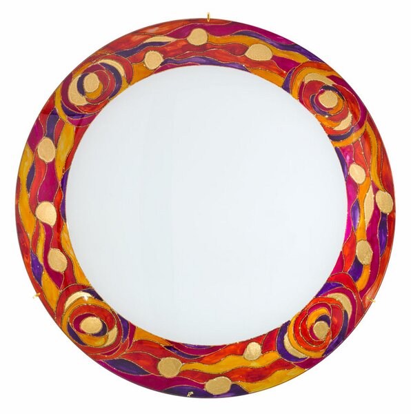 KOLARZ Kolarz Plafonieră Serena, roșu, Ø 40 cm, metal/glass, reglabil, Roșu, Camera de zi / sufragerie, Sticlă, Design