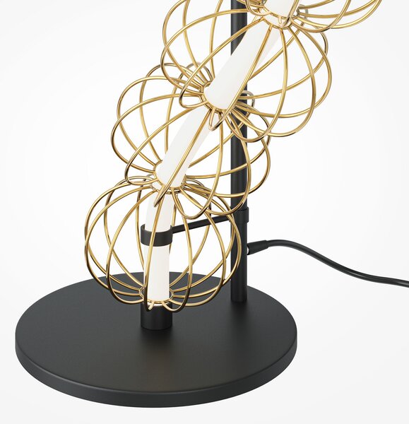 Maytoni Lampadar LED Golden Cage, înălțime 154 cm, metal, Auriu / Alamă, Camera de zi / sufragerie, Metal