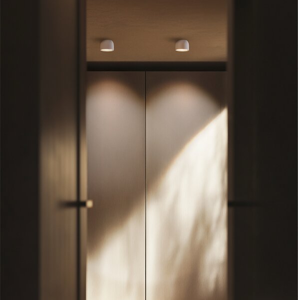 Linea Light Outlook S LED downlight, alb, aluminiu, sticlă, dimabil, reglabil, Alb, Camera de zi / sufragerie, Aluminiu