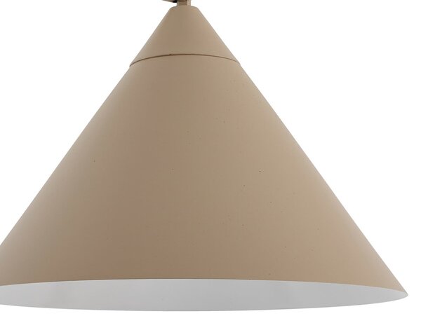 Lindby Lampă arcuită Triangolo, bej, înălțime 195 cm, metal, E27, Bej, Camera de zi / sufragerie, Metal, Modern