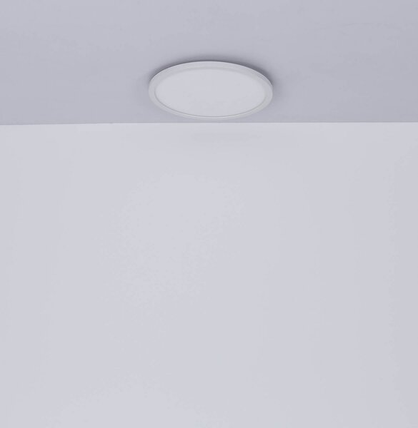 Globo Plafonieră LED Sapana, alb, Ø 42 cm, plastic, IP44, reglabil, Alb, Baie, Plastic, Modern
