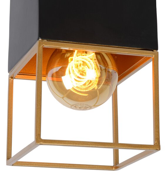 Lucide Plafonieră Rixt negru, unghiulară, 1 bec, reglabil, Negru, Camera de zi / sufragerie, Metal, Modern