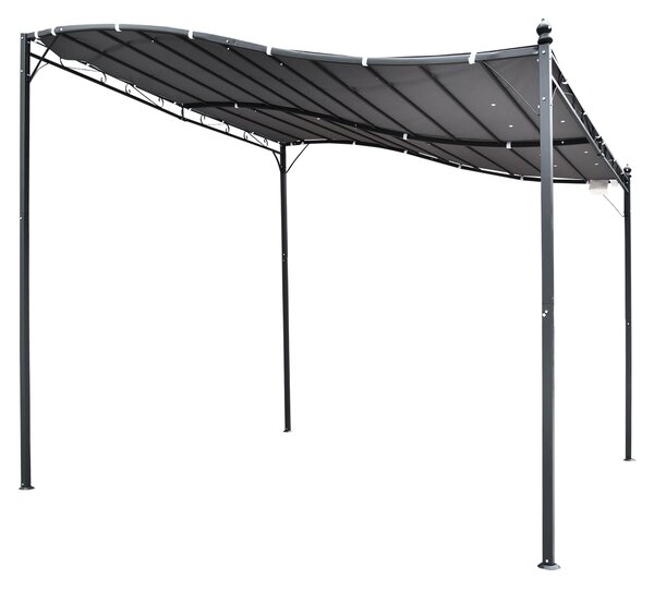 Outsunny Pavilion Cort Foisor 3x3m pentru Gradina sau Terasa cu perdea Gri | Aosom Romania