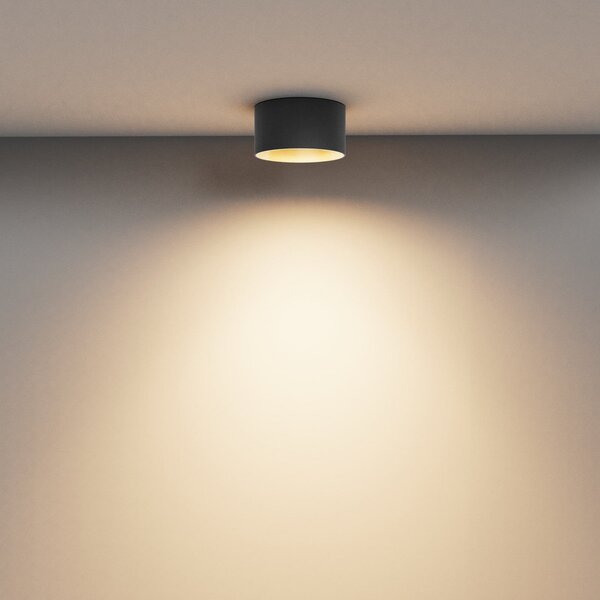Maytoni LED downlight Vega, negru / auriu, Ø 14 cm, 15W, aluminiu, Negru, Camera de zi / sufragerie, Aluminiu