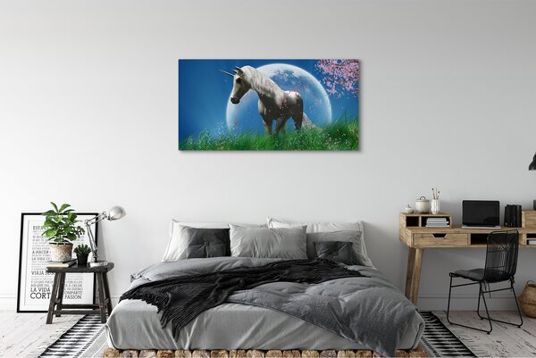 Tablouri canvas Câmp lună inorog
