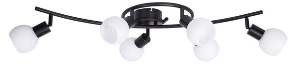 Nowa Proiector LED de tavan Loxy, negru, 6 becuri, Negru, Camera de zi / sufragerie, Metal, Modern