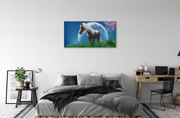 Tablouri canvas Câmp lună inorog