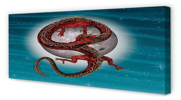 Tablouri canvas Japoneză luna cer dragon