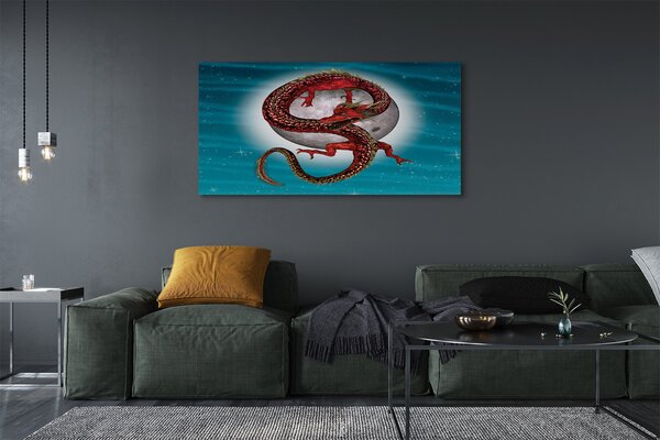 Tablouri canvas Japoneză luna cer dragon