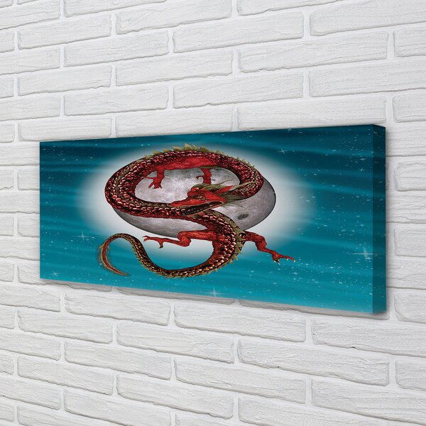 Tablouri canvas Japoneză luna cer dragon