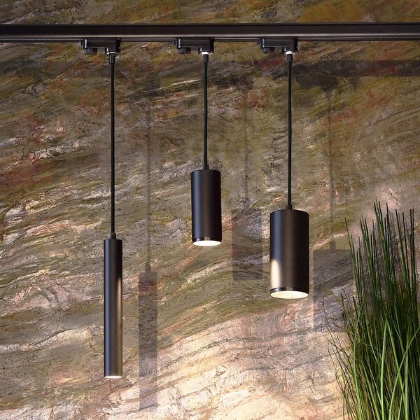 Deko-Light Lampă suspendată LED Lucea trifazată 15 W negru, reglabil, Negru, Hol, Aluminiu, Modern