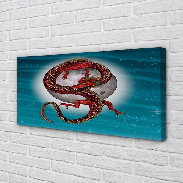 Tablouri canvas Japoneză luna cer dragon