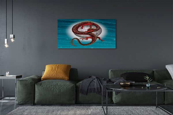 Tablouri canvas Japoneză luna cer dragon